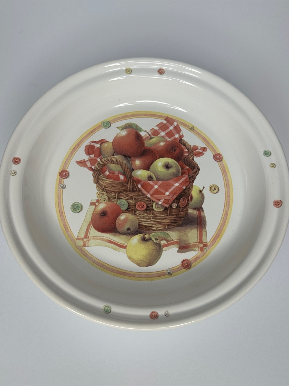 Marjolein Bastin Country Apple Basket Ceramic Dinner Plate - White